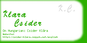 klara csider business card